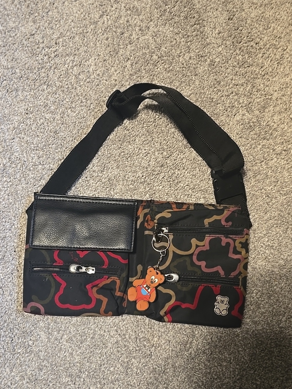 Fanny Pack in Black with Orange & Bear Accents